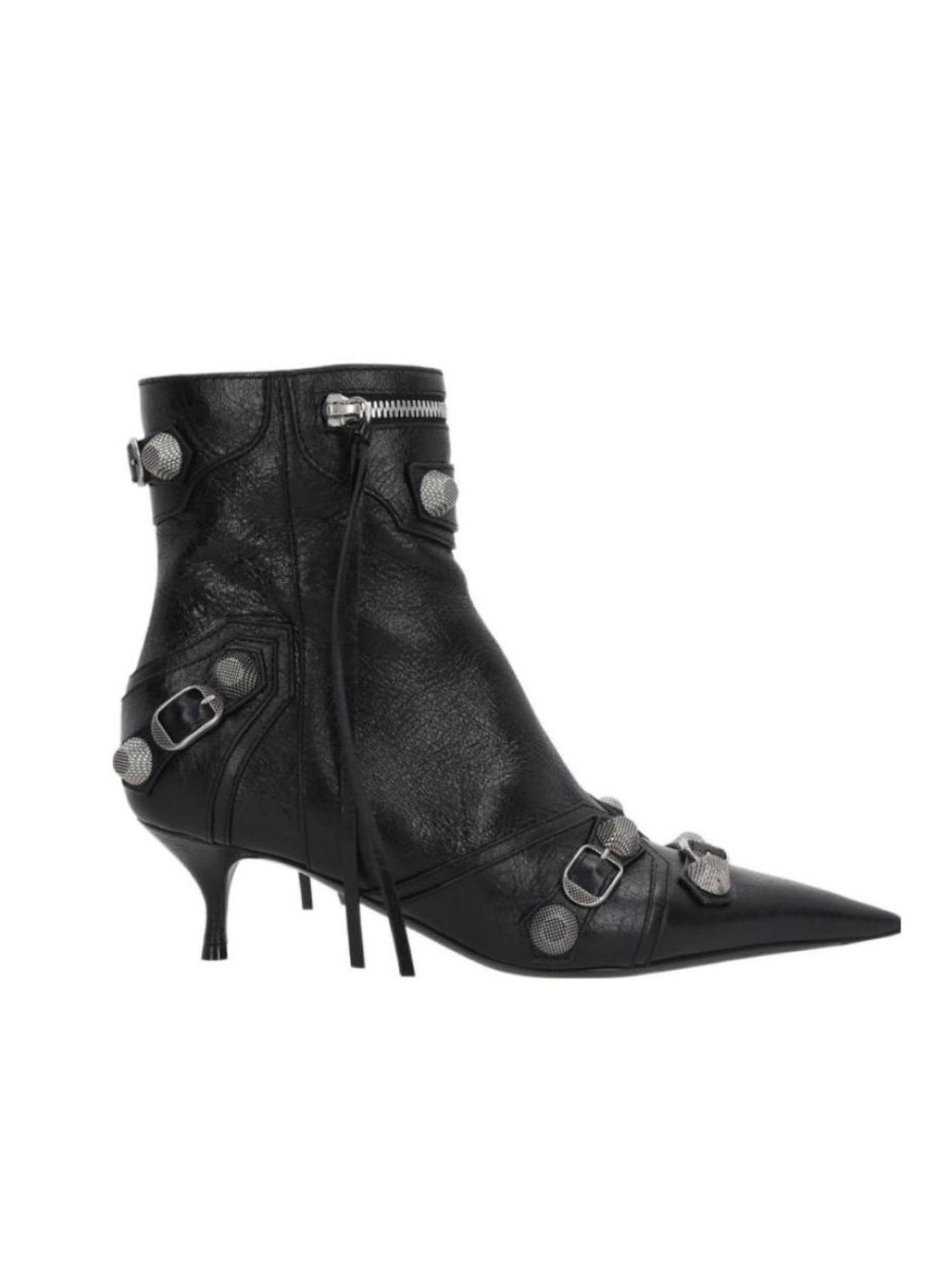 NWT ONE SINGLE SHOE Balenciaga Black Leather Cagole Boots RIGHT BOOT Sz 37